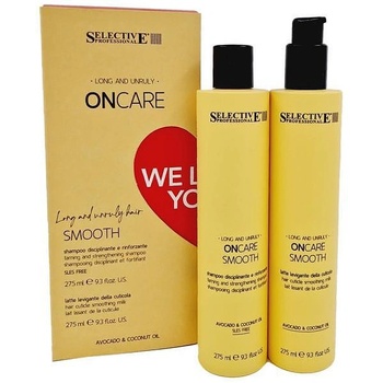 Selective Professional Заглаждащ и подхранващ комплект шампоан и мляко за непокорна коса Selective ONcare We Love You Smooth