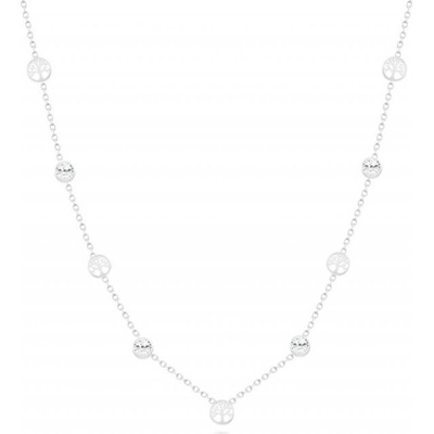 Biju Řetízek z chirurgické oceli, zdobený jemnými stromy života a zirkony 3001141