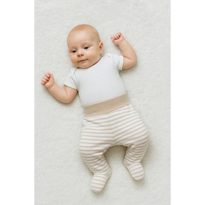 Baby Service Kojenecké polodupačky bavlna béžový proužek – Zboží Mobilmania
