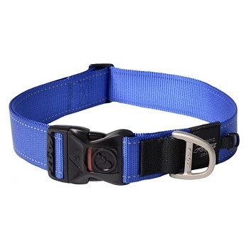 Rogz Utility XXL - Светлоотразителен и регулируем нашийник за кучета, 50-80 см. /4 см. - син