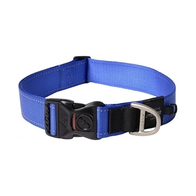 Rogz Utility XXL - Светлоотразителен и регулируем нашийник за кучета, 50-80 см. /4 см. - син