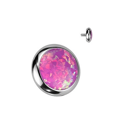 Šperky4U Náhradní kamínek titan závit 1,2 mm, růžový opál 4 mm - TIT1564-OP22