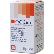 BSI Ogcare Testovacie prúžky na glukózu 25 ks