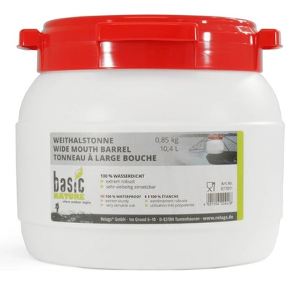 BasicNature Барел с широко гърло, бял 10, 4 л (077011)