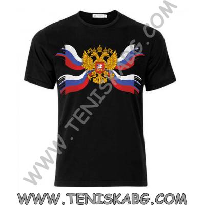 Fruit of the Loom Тениска - Русия знаме с герб
