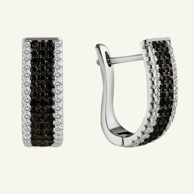 SilveAmo stříbrné s černým zirkonem CK2FO261