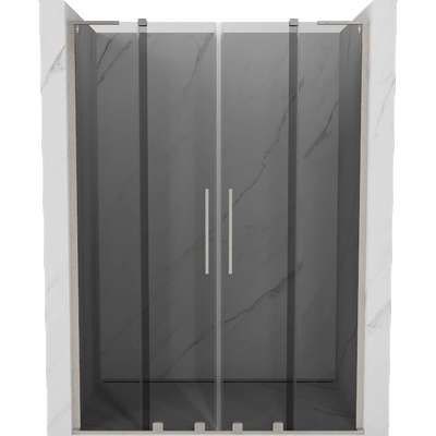Mexen Velar L Duo плъзгащи се душ врати 160 см, графит, четкан никел - 871-160-003-42-97 (871-160-003-42-97)