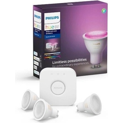 Philips Hue White and Color Ambience žiarovky GU10 5.7W 3-set + HUE Bridge BlueTooth