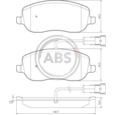 A.B.S. Sada brzdových platničiek kotúčovej brzdy 37495