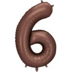 Party Deco Фолиев Балон - Цифра, 86 см, Мока - 6 (fb1s-6-494)