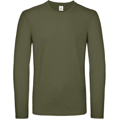 B&C #E150 LSL tričko s dlhým rukávom zelené urban khaki