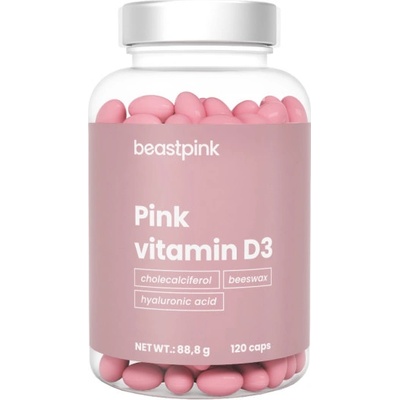 GymBeam BeastPink Pink Vitamín D3 2000 IU 120 kapslí