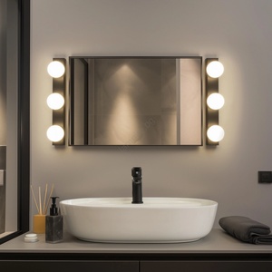 Brilagi - Комплект 2x LED стенен осветител за баня HOLLYWOOD 3xLED/3W/230V 39 cm IP44 черен (BG3879A)