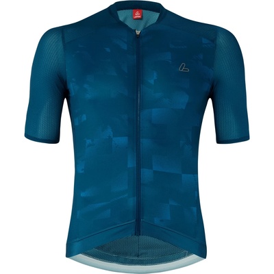 Löffler Мъжка фланелка с къс ръкав за колоездене Löffler Bike Jersey Full-Zip Skys Escape Cycling jersey - Navy - размер 50 (EU) (056-3929-0213)