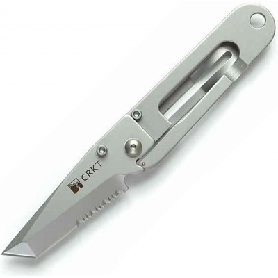 CRKT K,I,S,S, SILVER WITH TRIPLE POINT SERRATIONS CR-5510