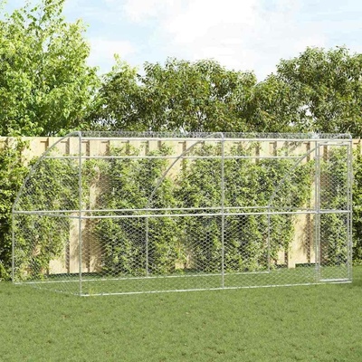 vidaXL Klec pro psy se střechou sada 2 ks 400 x 200 x 200 cm pozinkovaná ocel stříbrná 9799.3368333