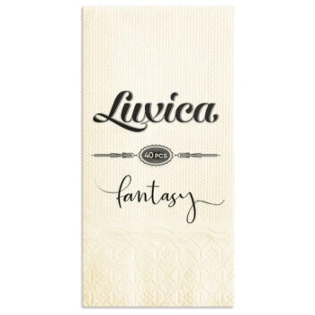 Luxica® Fantasy салфетки Cream с дискретен релеф и фин бордюр 2 слоя | 40 броя Сгъвка 1/8 (9292929229)