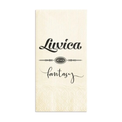Luxica® Fantasy салфетки Cream с дискретен релеф и фин бордюр 2 слоя | 40 броя Сгъвка 1/8 (9292929229)