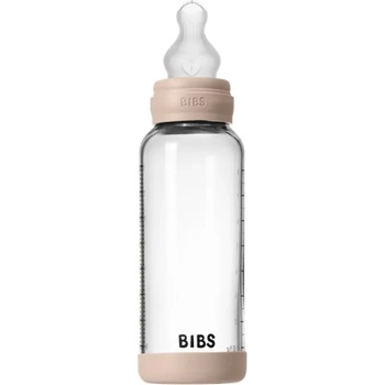 BIBS Стъклена бебешка бутилка Bibs - Със силиконов биберон, 240 ml, Blush (50201244)