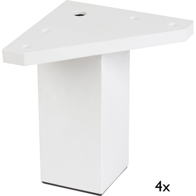 Walteco Set nábytkových nôh 40x40 mm výška 100 mm biela 4ks 50598