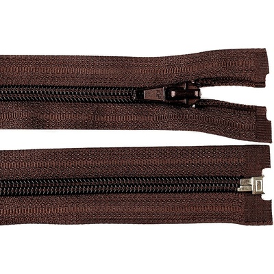 Spirálový zip No 5 délka 30 cm bundový POL, malé, 304 hnědá čokoládová