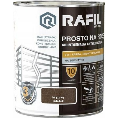 Rafil Přímo na rez Základní nátěr kladívková 0,75 l hnědá