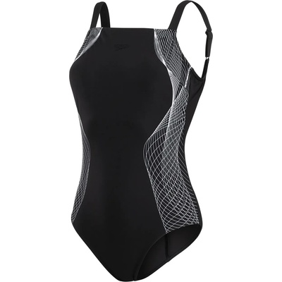 Speedo Дамски бански костюм Speedo Crystal Luxe Swimsuit Womens - Black/White