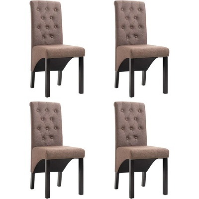 vidaXL Трапезни столове, 4 бр, кафяви, плат (276969)