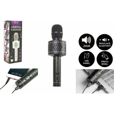 Detský mikrofón Teddies Mikrofón Karaoke Bluetooth čierny