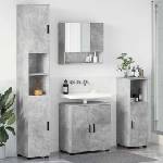 vidaXL Комплект мебели за баня 4 бр. Циментено сиво 61 x 35 x 64 см (3392966)