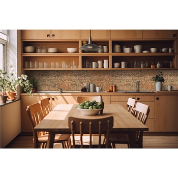 DIMEX ART s. r. o Фототапет за кухня - червена тухлена стена 420 x 60 см