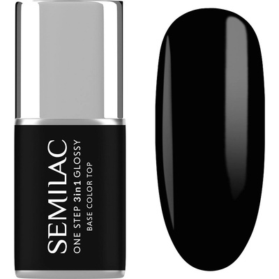 Semilac Uv gel lak na nehty One Step 3in1 Glossy The Black S190 7 ml