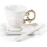 Seletti Чаша за кафе I-Wares Gold с чинийка и лъжичка (09869)