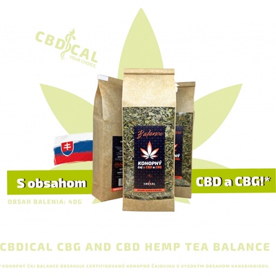 CBDICAL Balance Konopný čaj s CBD a CBG 40 g