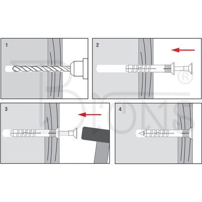 KLIMAS Natloukací hmoždinka Rozměr: 6x40