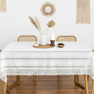 EVENIT Boho štýl vyšívaný obrus biely 96 biela Polyester 140x220 cm