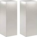 vidaXL Стойка за растения 2 pcs Сребристо 30 x 30 x 80 cm Стомана (8012497)