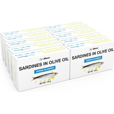 GymBeam Sardinky v olivovém oleji 10 x 125 g
