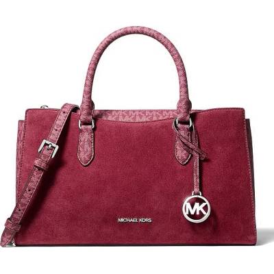 Michael Kors Arden medium semišová kabelka logo červená