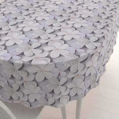 Biante oválny obrus PML-032 Designové kvety na sivom 140x200cm