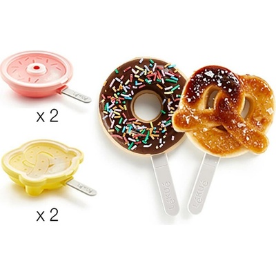 Lékué Tvořítka na nanuky ve tvaru donutů a preclíků Lékué Donut 2ks & Pretzel 2ks
