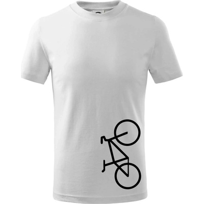 Bicykel na výšku tričko detské Biela