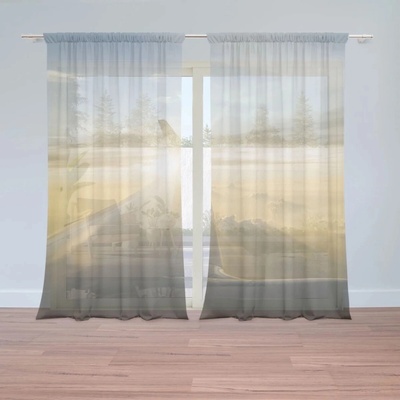 Sablio Záclony Krídlo lietadla nad mrakmi: 2ks 150x250cm