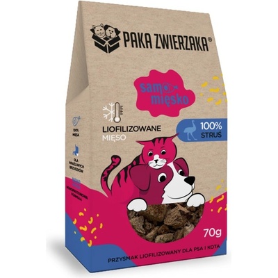 Paka Zwierzaka Лиофилизирана деликатеса Samo Mięsko OSTRICH 70g