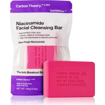 Carbon Theory Facial Cleansing Bar Niacinamide почистващ сапун за лице Pink 100 гр