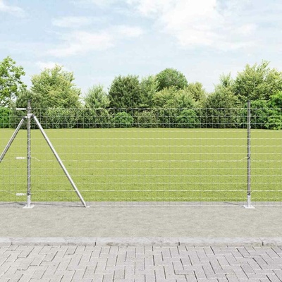 vidaXL Zahradní euro plot s betonovým základem 10 x 1 m Stříbrná