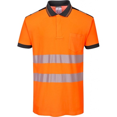 Portwest T180 HI-VIS Reflexná polokošeľa PW3 Fluorescenčno oranžová-čierna S