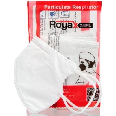 Royax respirátor FFP2 bílý 4-vrstvý univerzální 5 ks