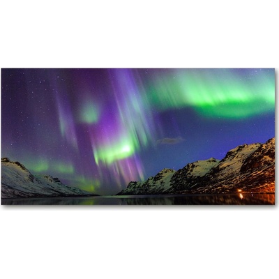 Foto obraz sklenený horizontálny polárna žiara 100x50 cm