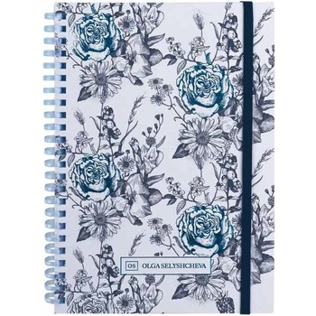 Тетрадка Axent OS Blue garden A5 80 л. сп. тв. к (A5 80)